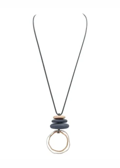 Merx - Mixed Metal Hammered Pendant Necklace