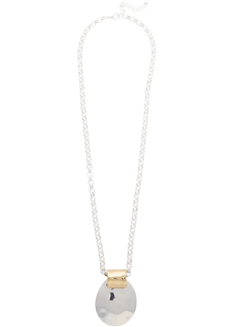 Merx - Mixed Metal Pendant Necklace