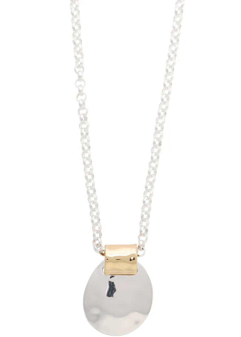 Merx - Mixed Metal Pendant Necklace