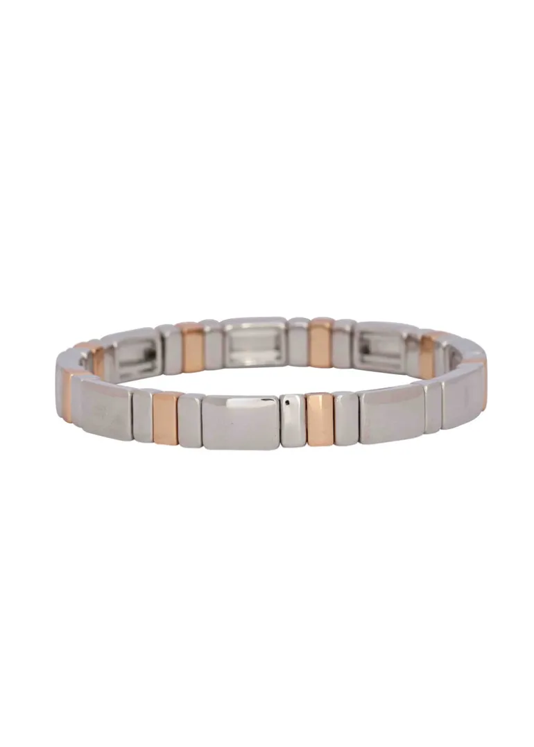 Merx - Mixed Metals Enamel Tile Bracelet