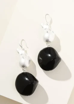 Merx - Nugget & Black Stone Drop Earring