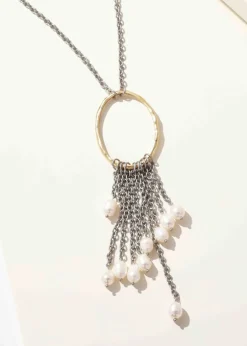 Merx - Oval Pendant Pear Drop Necklace