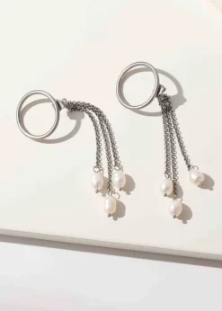 Merx - Pearl Drop Chain Earrings