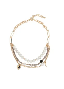 Merx - Pearl Layered Charm Necklace