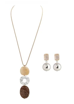 Merx - Stacked Drop Mix Bead Necklace