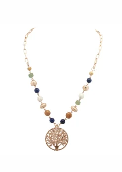 Merx - Tree of Life Multi Bead Necklace