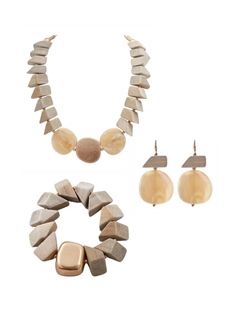 Merx - Wood & Stone Bead Necklace