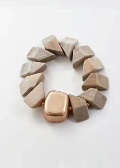 Merx - Wood & Stone Stretch Bracelet