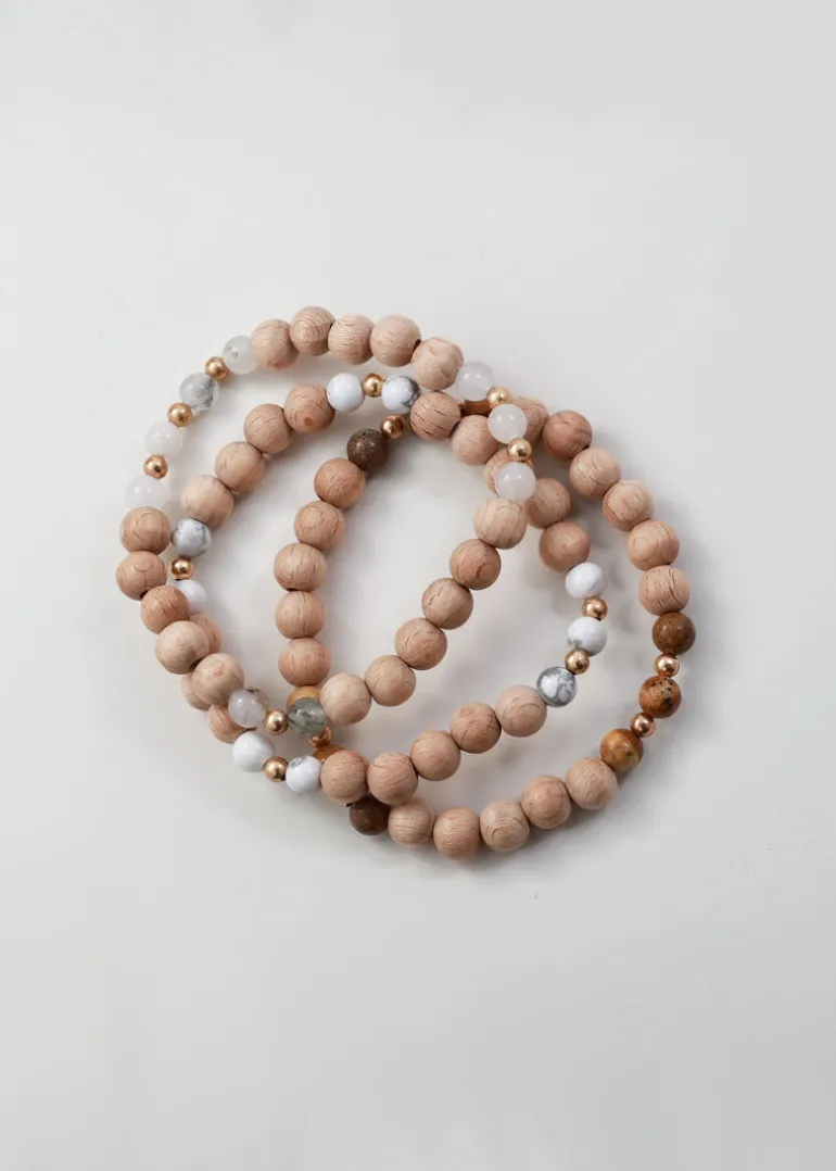 Merx - Wooden Bead Bracelet Trio