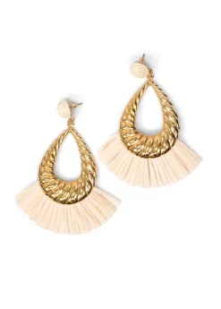 Merx -Raffia Fan Earrings
