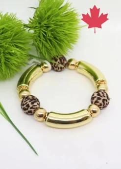 My Wristy Business - Golden Leopard Stretch Bracelet
