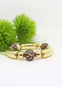 My Wristy Business - Golden Leopard Stretch Bracelet