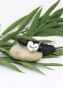 My Wristy Business - Onyx Heart Beaded Bracelet