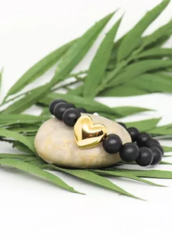 My Wristy Business - Onyx Heart Beaded Bracelet