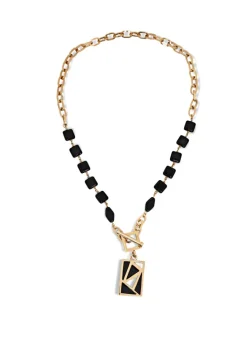Myka - Rectangle Cutout Drop Necklace