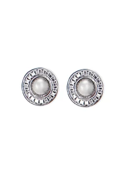 Myka - Box Chain Round Earrings