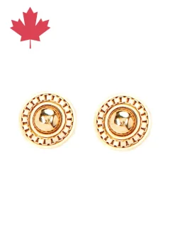 Myka - Box Chain Round Earrings