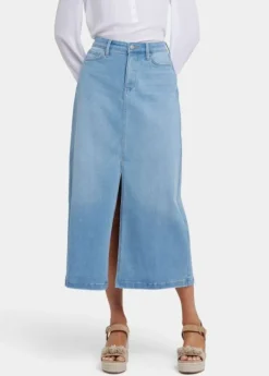 NYDJ - High Rise Long Skirt With Slit - Canary Beach - SALE