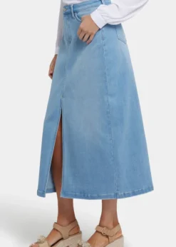 NYDJ - High Rise Long Skirt With Slit - Canary Beach - SALE