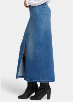 NYDJ - High Rise Long Skirt With Slit - Fairmont - SALE