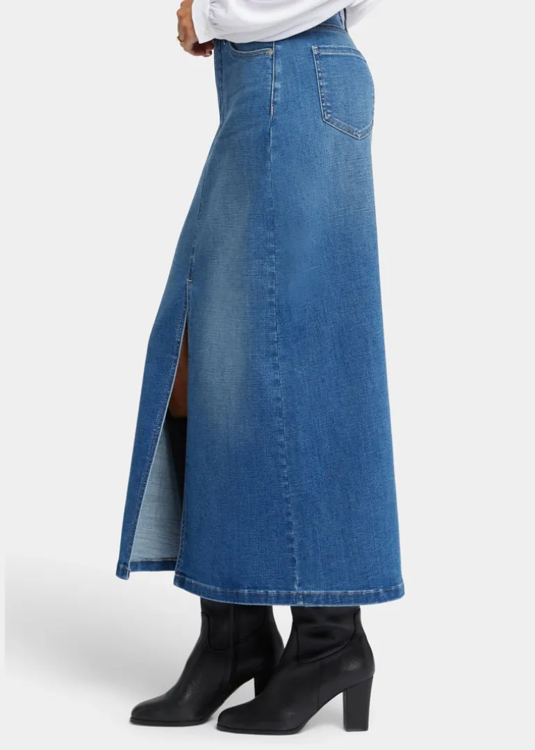 NYDJ - High Rise Long Skirt With Slit - Fairmont - SALE