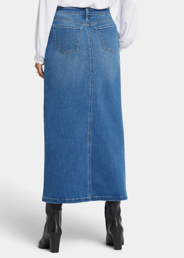 NYDJ - High Rise Long Skirt With Slit - Fairmont - SALE
