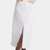 NYDJ - High-Rise Long Skirt with Slit - Optic White - SALE