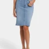 NYDJ - High-Rise Skirt with Hollywood Waist Band - Santiago Sea - SALE