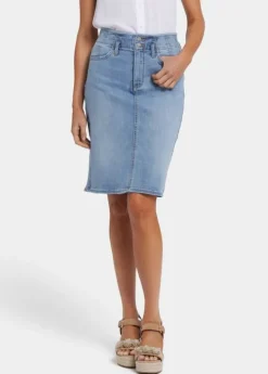 NYDJ - High-Rise Skirt with Hollywood Waist Band - Santiago Sea - SALE