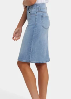 NYDJ - High-Rise Skirt with Hollywood Waist Band - Santiago Sea - SALE