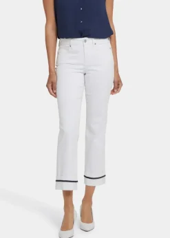 NYDJ - Marilyn Straight Ankle Jeans with Binding Details - Optic White - SALE