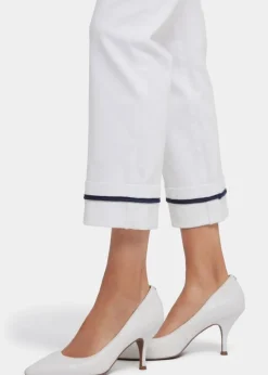 NYDJ - Marilyn Straight Ankle Jeans with Binding Details - Optic White - SALE