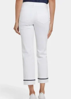 NYDJ - Marilyn Straight Ankle Jeans with Binding Details - Optic White - SALE