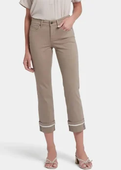 NYDJ - Marilyn Straight Ankle Jeans with Binding Details - Saddlewood - SALE