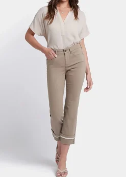 NYDJ - Marilyn Straight Ankle Jeans with Binding Details - Saddlewood - SALE