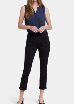 NYDJ - Sheri Slim Ankle Jeans With Roll Cuffs - Black - SALE