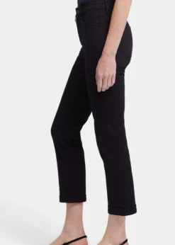 NYDJ - Sheri Slim Ankle Jeans With Roll Cuffs - Black - SALE