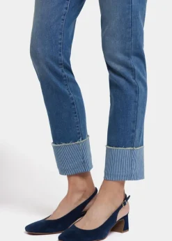 NYDJ - Sheri Slim Ankle Jeans With Wide Strip Cuff - Costa Brava - SALE
