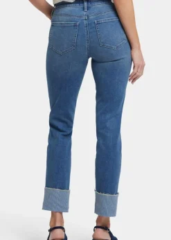 NYDJ - Sheri Slim Ankle Jeans With Wide Strip Cuff - Costa Brava - SALE
