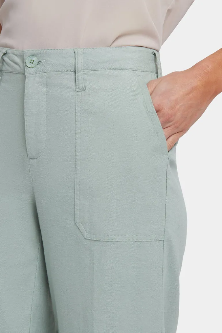 NYDJ - Wide Leg Cargo Capri Pants - Tomatillo - SALE