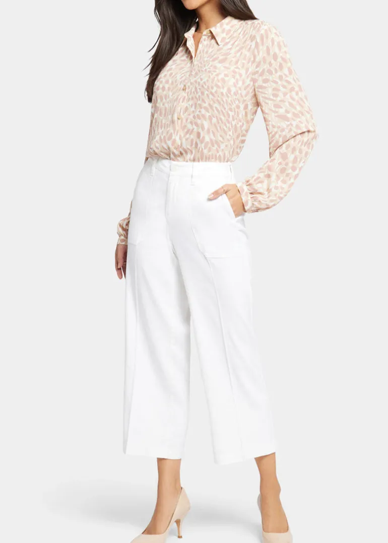 NYDJ - Wide Leg Cargo Capri Pants - Optic White