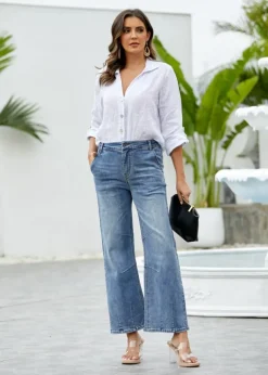 Orange - Balloon Denim Pants