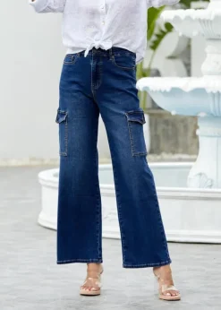 Orange - Cargo Bamboo Denim Pants