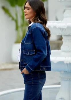 Orange - Cargo Denim Jacket