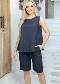 Orange - Carmen Linen Tank Top