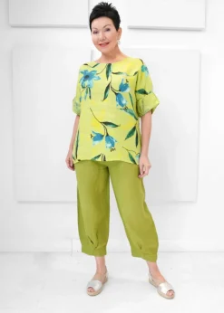 Orange - Elettra's Tapered Linen Pant