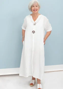 Orange - Emilia's Coconut Button Dress