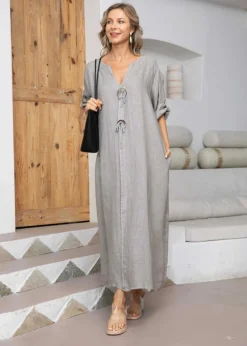 Orange - Emilia's Coconut Button Dress