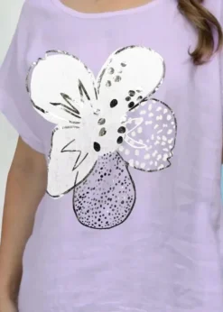 Orange - Flower Graphic Tee