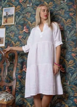 Orange - Gabriella's Roll-up Sleeve Dress